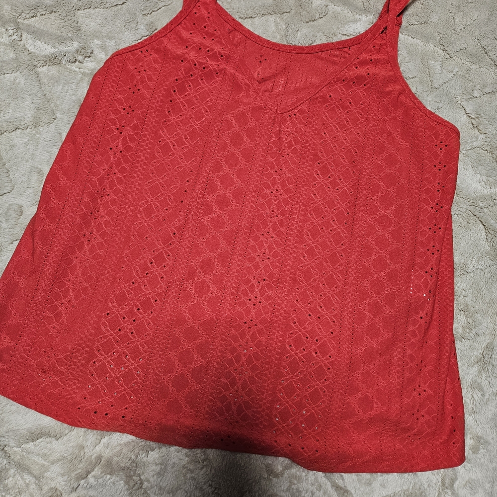 Red Lace Women's Tank Top